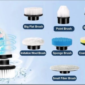 ScrubSonic 7-in-1 Pro Electric Spin Scrubber – Cordless, Waterproof Power Surface Cleaner with Interchangeable Heads
